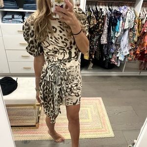 Hemant & Nandita Rika Animal Leopard Mini Dress Women's Brown Size: XS